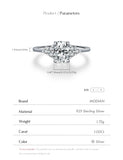 Fabulous D Colour VVS1 Rectangle Moissanite 925 Silver Trendy Sparkling Ring