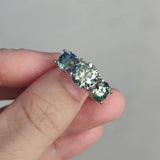 Stunning 18KWGP 3 Stone 4ct/2ct VVS1 D Colour Moissanite Diamonds Silver Ring