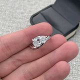 New Design 1.5-3CT Pear Cut VVS1 D Colour Moissanite Diamonds Solitaire Silver Ring