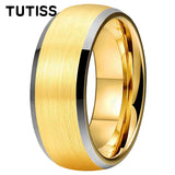 Domed Brushed Finish Large 10mm Classic Tungsten Carbide Men Women Wedding Rings