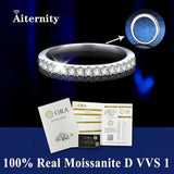 Stunning  VVS1 D Colour 100% Moissanite Diamond Eternity 925 Sterling Silver Wedding Engagement Rings for Women