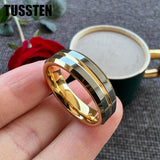 New Arrival Luxury Grooved Beveled Polished Excellent Quality Tungsten Wedding Rings for Men and Women - The Jewellery Supermarket