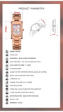 Luxury Brand Stainless Steel Strap Watches for Women -  Fashion Simple Square Quartz Watches, Ideal Gifts