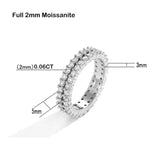 Sparkling 2.2cttw 3mm D Colour Moissanite Diamonds Full Eternity Rings - 18K Gold 925 Silver Plated Wedding Rings
