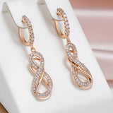 14 Karat Rolled Gold Shiny AAA Zircon Diamonds Luxury Loop Design Earrings For Women