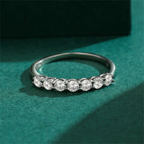 Luxury 0.7CT D Colour Moissanite Diamonds Eternity Rings - GRA Certified Silver Engagement Wedding Fine Jewellery
