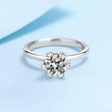 0.5ct-2ct Moissanite Engagement Wedding Diamond Solitaire Rings for Women 925 Sterling Silver Luxury Fine Jewellery
