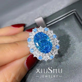 Dazzling Ocean Blue or Lovely Yellow Treasure High Quality AAAAA High Carbon Diamond Women's Rings - Fine Jewellery - The Jewellery Supermarket