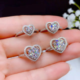 S925 Silver D VVS1 100% Real Moissanite Ring Adjustable Size Pass Diamond with GRA Certificate 18K Plating Rings