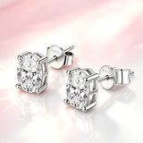 Silver 0.5~2.0 Carat Marquise, Emerald  Princess-Cut Moissanite Diamonds Earrings