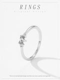 Minimalist Geometric Triangle Sterling Silver AAAA Lab Created Diamonds Ring
