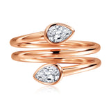Luxury Pear Cut 4*6mm VVS1 D Colour Moissanite Diamonds Silver Wedding Rings