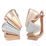 14 Karat Gold Filled Smooth Silver Gold Colour Wave Drop Earrings For Women Fine Jewellery