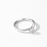 Awesome 4.5mm Round Sterling Silver VVS1 D Colour Moissanite Solitaire Ring
