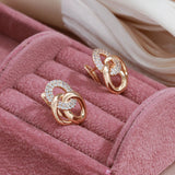 14 Karat Gold Filled Unique AAA Zircon Diamonds Full Paved Multi-Hoop Earrings For Women