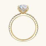 2 Carat VVS1 D Colour Moissanite Diamond Solitaire Engagement Wedding Silver Ring