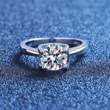 GRA Certified 0.5-3CT  D Color Moissanite Diamonds Women Wedding Engagement Rings, Sterling Silver Fine Jewellery