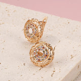 14K Gold Filed Moroccan Desert Style Colorful AAA Zircon Diamonds Earrings for Women