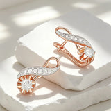 14K Gold Filled Unique Full Shiny AAA Zircon Diamonds Dangle Earrings