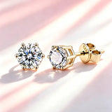 Multicolour 0.1ct-2carat Moissanite Diamonds  D VVS1 925 Silver Stud Earrings