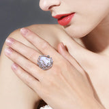Luxury Beaded Design Freshwater Big Baroque Pearl Silver Gold Colour Cocktail Rings