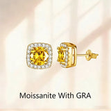 GRA Certificate 0.3ct 0.5ct 1.0ct 2.0ct Moissanite Diamonds Stud Silver Earrings