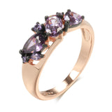 Luxury Purple AAA Zircon Crystals 14K Gold Filled Ring Vintage Fine Jewellery