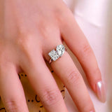 New Design 2-5 Carat Pear and Emerald Cut VVS1 D Colour Moissanite Diamonds Ring