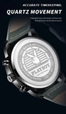 PLAYBOY Top Brand Fashion Watch for Men Leather Strap  High Quality Casual Waterproof Luxury Quartz Men's Watches