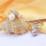 Amazing Multicolour Freshwater Cultured Pearls AAA Zircon Diamonds Silver Rings
