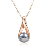 14K Rolled Gold Elegant Grey or White Pearl Elegant Fashion Pendant And Necklace