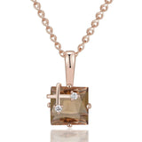 14K Gold Filled Brown AAA Zircon Crystal Unique Fashion Pendant And Necklace