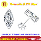 Luxury 0.5-3 Carats Cushion Marquise Oval Moissanite Diamonds Silver Stud Earrings