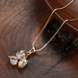 Outstanding Shiny 14K Filled Rose Gold AAA Zircon Diamonds Pendant Necklace For Women - Fine Jewellery