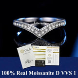 Stunning  VVS1 D Colour 100% Moissanite Diamond Eternity 925 Sterling Silver Wedding Engagement Rings for Women