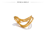 18K Gold Plated Stainless Steel AAA Zirconia Diamond  Delicate Ring Exquisite Fashion Jewellery