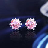 Sparkling 925 Sterling Silver D Colour VVS1 Moissanite Diamonds Snow Stud Earrings