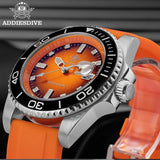 Top Brand Ceramic Bezel 41mm Gradient Orange Dial AR Coated Glass Luminous Waterproof 200m DiverQuartz Watch
