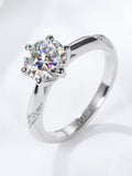 Silver Classic Gorgeous Shiny VVS1 D Colour Moissanite Diamond Luxury Ring