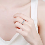 Admirable VVS1 D Colour Moissanite Diamonds Silver 18KGP Engagement Eternity Ring