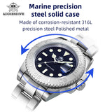 Black or Silver Finish 200m Diver BGW9 Luminous Men's Stainless Steel Quartz Watch