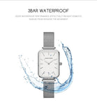 New Elegant Square Women Stainless Steel Mesh Strap Fashion Japanese Movement Rose Gold Tone Leisure Fashion Watches