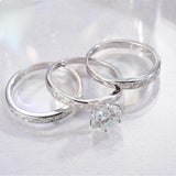 Dazzling 2CT 3-in-1 VVS D Colour Moissanite Diamonds Detachable Stacking Ring Sets Silver Wedding Party Fine Jewellery - The Jewellery Supermarket