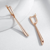 Elegant Fashion Glossy Rolled Rose Gold of 14-Karat Purity Long Earrings For Women - Daily Jewellery