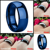 Domed Polished Finish 6MM 8MM  Shiny Tungsteng Blue Black Men Women Wedding Rings