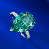 Amazing New Imported Water Drop Emerald Green High Quality AAAAA High Carbon Diamonds Fashion Rings - The Jewellery Supermarket