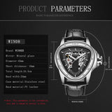New Arrival Top Brand Luxury Creative Racing and Triangle Design Silver Skeleton Dial Automatic Mechanical Watches