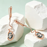 Deliacate 14K Filled Gold Grey AAA Zircon Crystals Dangle Luxury Earrings