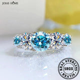 Remarkable 3.6CT Round Cut 5 Sparkling Moissanite Diamonds Silver Women's Engagement Wedding Ring Luxury Jewellery