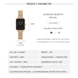 Elegant Rectangle Ultrathin Nordic New Design Quartz Movement Fashion Stainless Steel Mesh Bracelet Ladies Watches